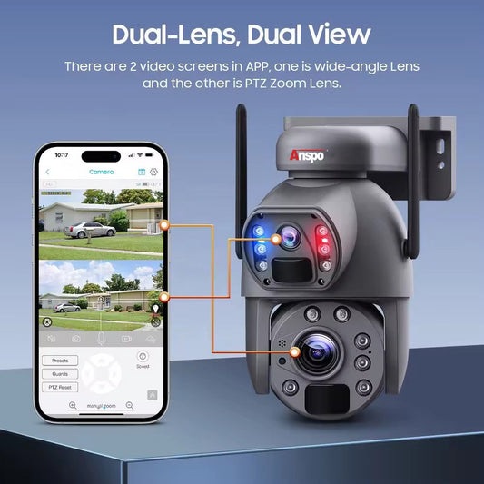 Dual camera WIFI SOLAR security camera wireless free batteries with 64GB card