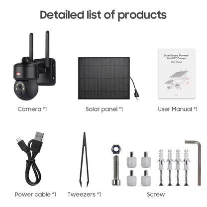 Anspo WIFI SOLAR security camera wireless free batteries and 64GB card Black