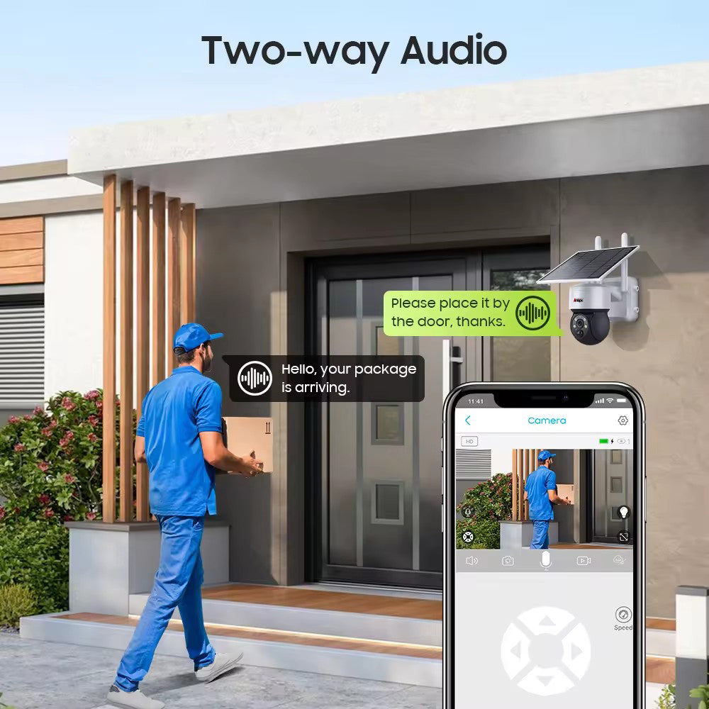Anspo 4G SIM SOLAR security camera wireless free batteries and 64GB card White