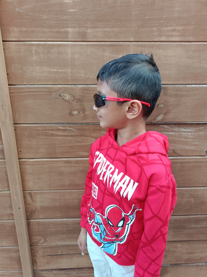 Tākaro Black+Red — Kids Sports Sunglasses NZ Ages 6+