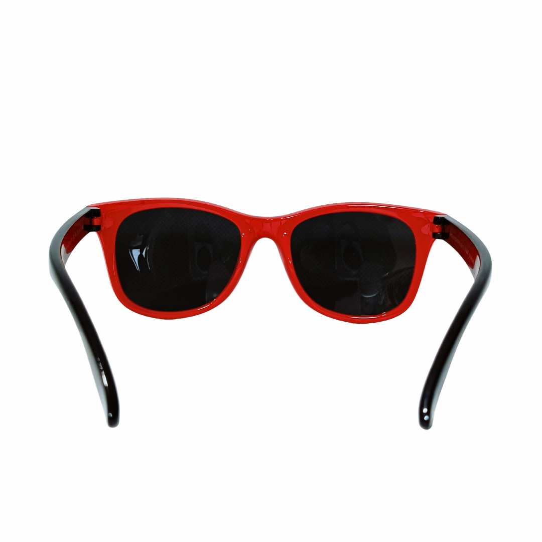 Wai Classic Red+Black — Retro Kids Sunglasses Ages 5+