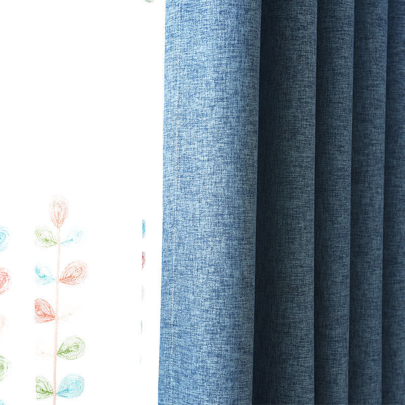 100% Blockout Blue Readymade Curtain drapes – 8 sizes