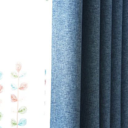 100% Blockout Blue Readymade Curtain drapes – 8 sizes