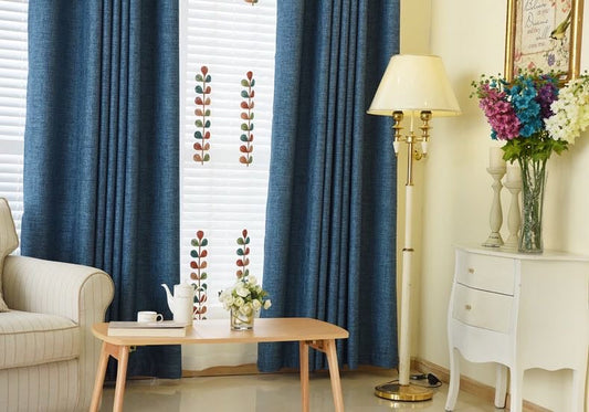 One pair of Readymade Curtains blockout drapes Blue- 8 sizes