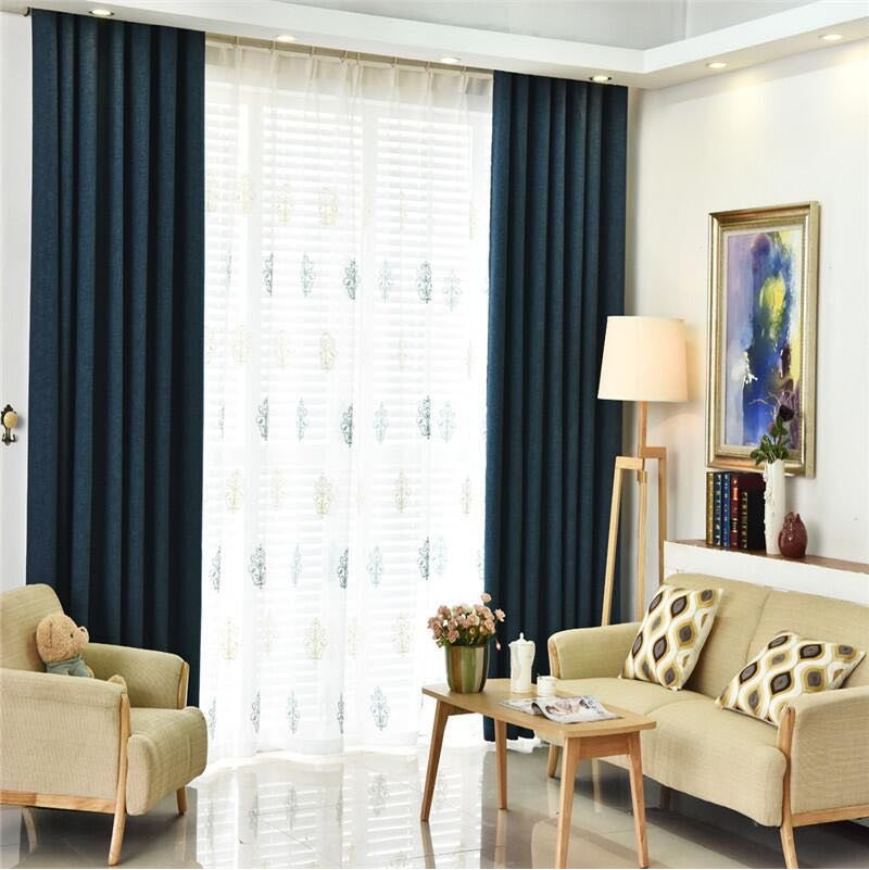 100% Blockout Blue Readymade Curtain drapes – 8 sizes