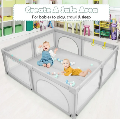 Baby Playpen light grey 180x150cm
