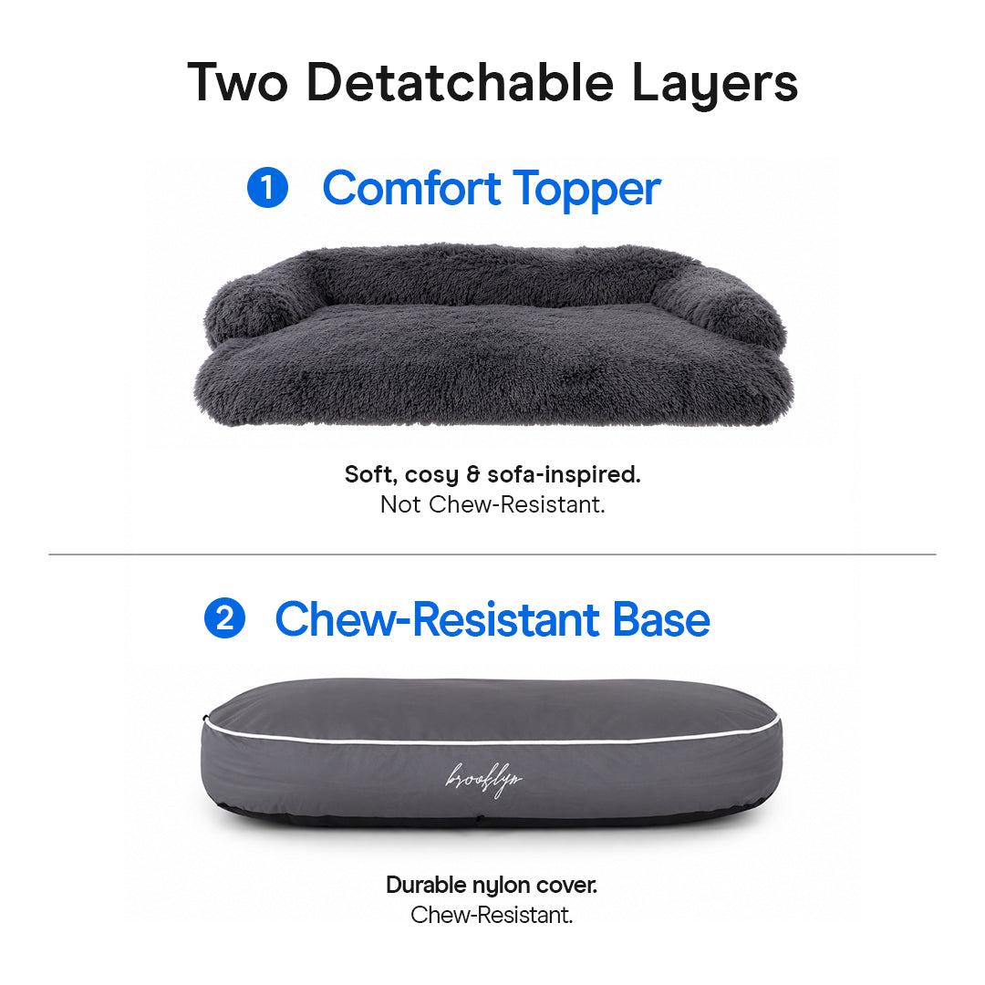 Brooklyn® Chew Resistant Luxe Lounger (2-in-1 Dog Bed)