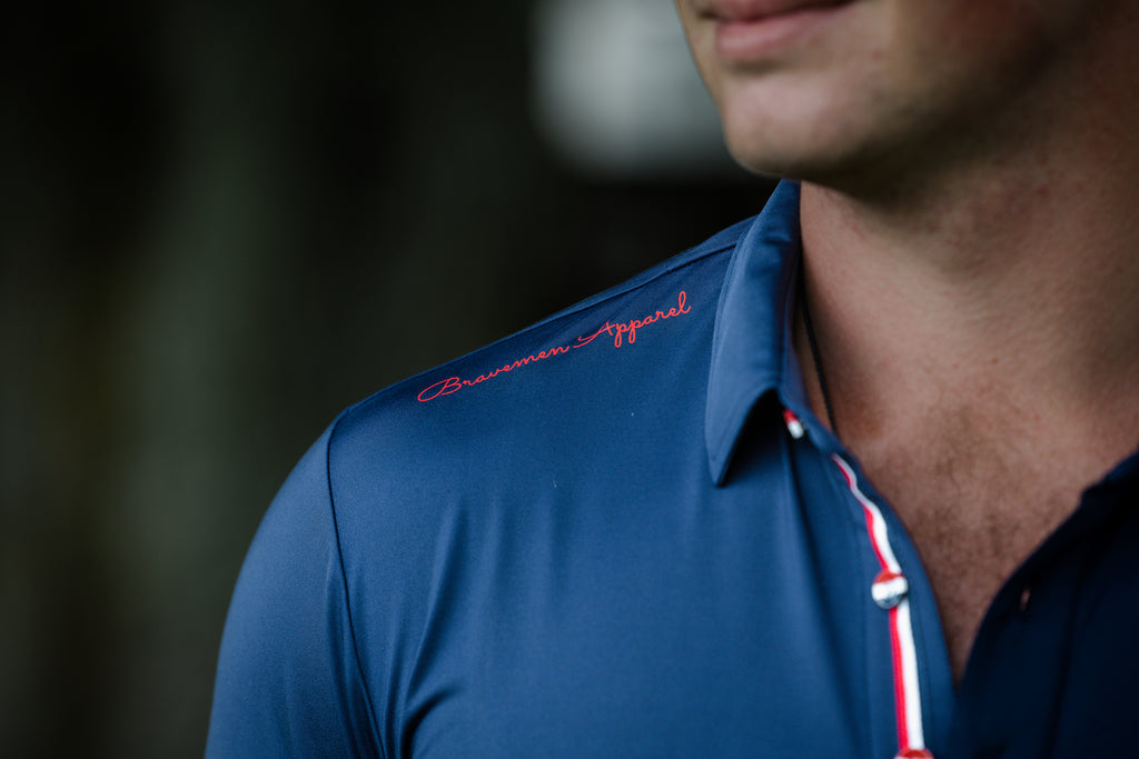 Mens Performance Navy Riding Shirt