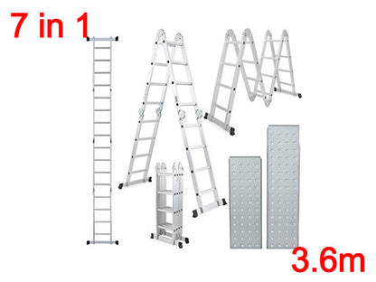 Multi Purpose Ladder 3.6M with two platforms folding ladder