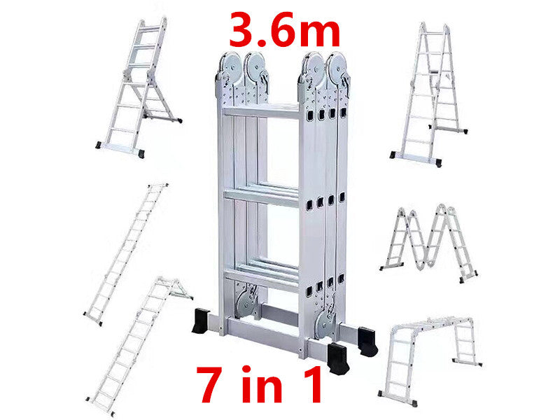 Multi Purpose Ladder 3.6M with two platforms folding ladder