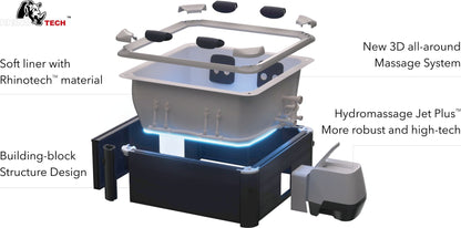 M Spa Oslo Plus 1.8m square, Air Jet massage, filtration system, APP
