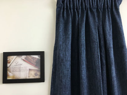 One pair of Readymade Curtains blockout drapes Blue- 8 sizes