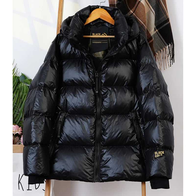 Schinteon Women’s Oversized White Duck Down Jacket with Hood
