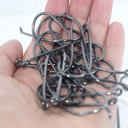 50pcs Double-backed 5/0  High Carbon Fishing Hooks