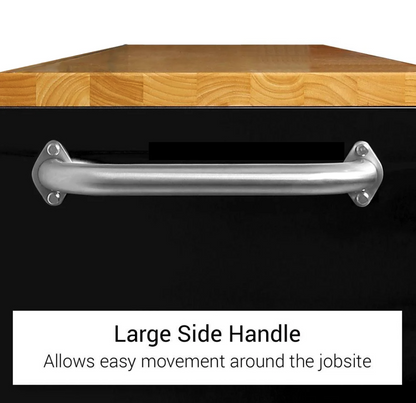 72 Inch 15 Drawers black Tool Chest workbench with wooden top