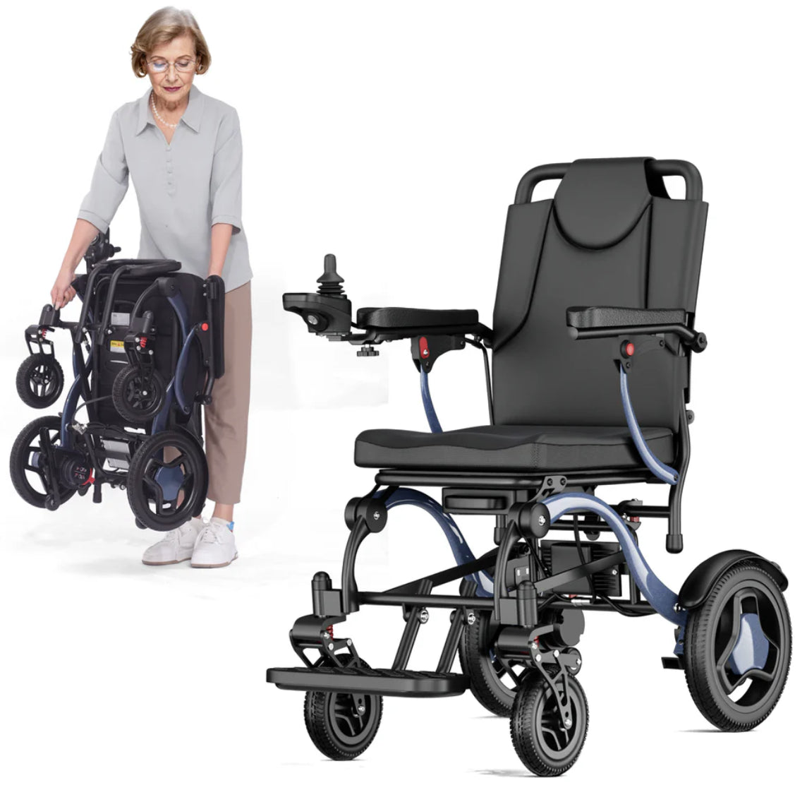 Ultra Light Folding Electric Wheelchair MK9005 Grey