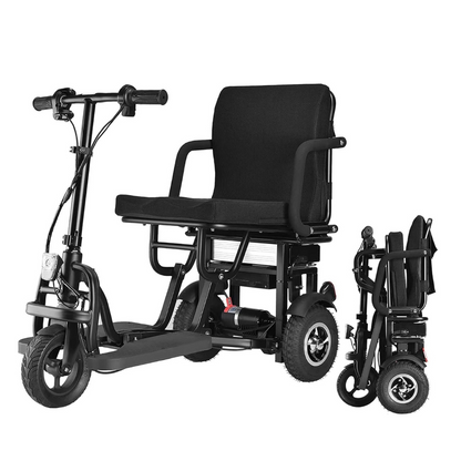 Foldable 3 wheel electric scooter mobility scooter black