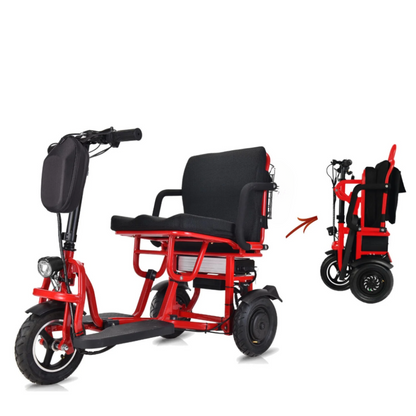 Foldable 3 wheel electric scooter mobility scooter Red