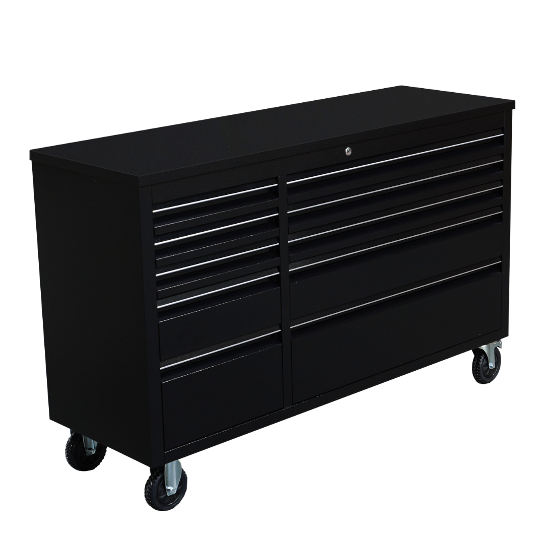 55 inch Black 10 Drawer Work Bench tool chest Tool Box Chest Cabinet