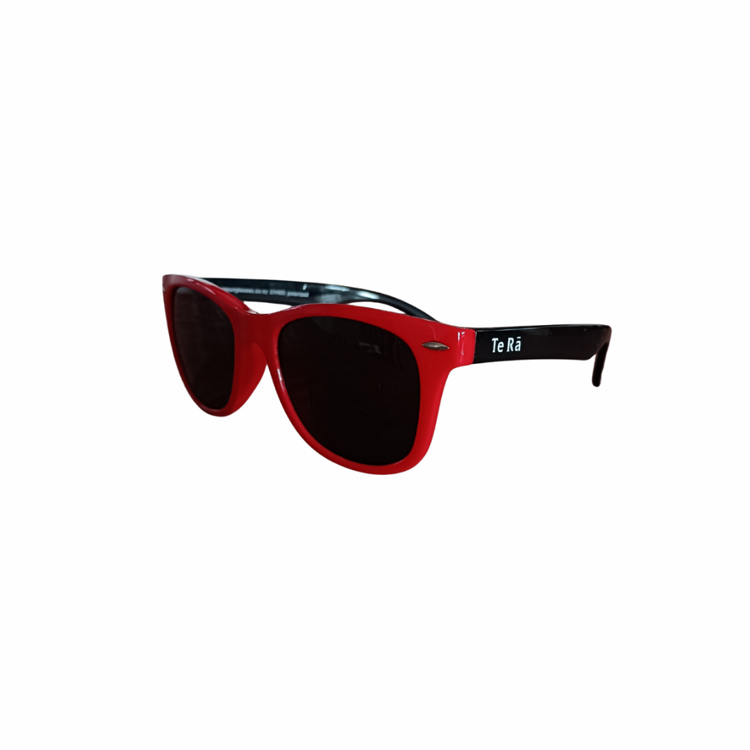 Wai Classic Red+Black — Retro Kids Sunglasses Ages 5+