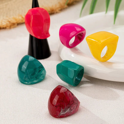 Acrylic Ring Set for Women and Girls – Elegant Fashion Jewelry Accessories, Holiday Party Gift (OL CR001) - SMARTMARTNZ