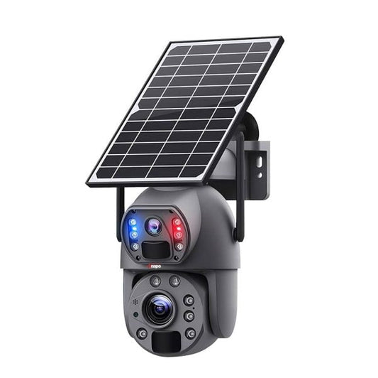 Dual camera 4G SIM SOLAR security camera wireless free batteries with 64GB card