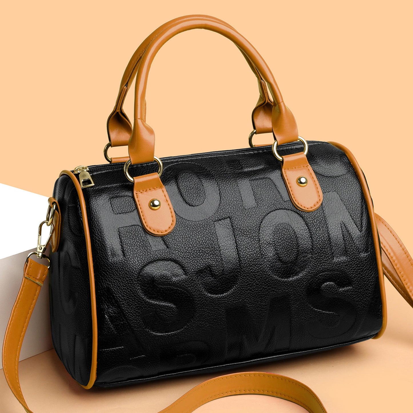 Authentic Leather Tactile Feel Large - capacity Crossbody Bag - SMARTMARTNZ