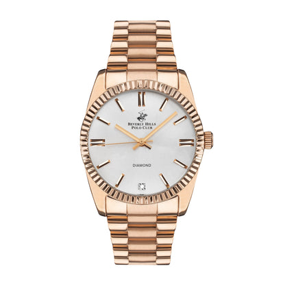 Beverly Hills Polo Club Mother Pearl Diamond Rose Gold Watch – BP3172C.430
