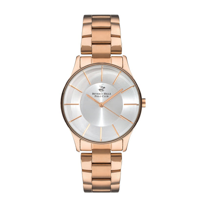 Beverly Hills Polo Club Rose Gold Silver Sunray Dial Watch – BP3286X.430