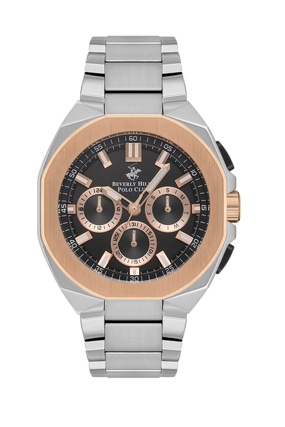 Beverly Hills Polo Club Multifunction Black Dial Rose Gold / Silver Watch BP3537X.550
