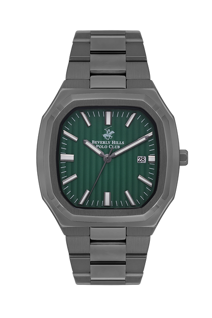 Beverly Hills Polo Club All Black Green Dial Date Watch – BP3547X.070