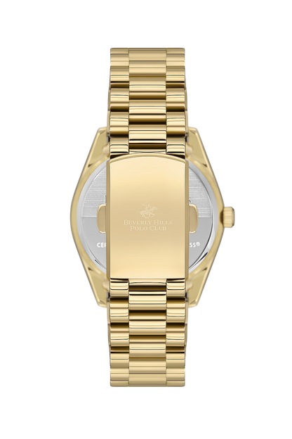 Beverly Hills Polo Club Mother Pearl Gold Date Watch – BP3592C.120