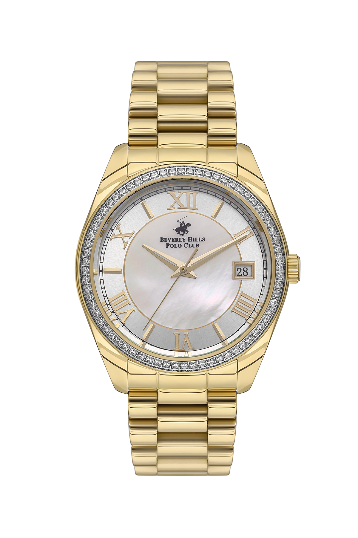 Beverly Hills Polo Club Mother Pearl Gold Date Watch – BP3592C.120