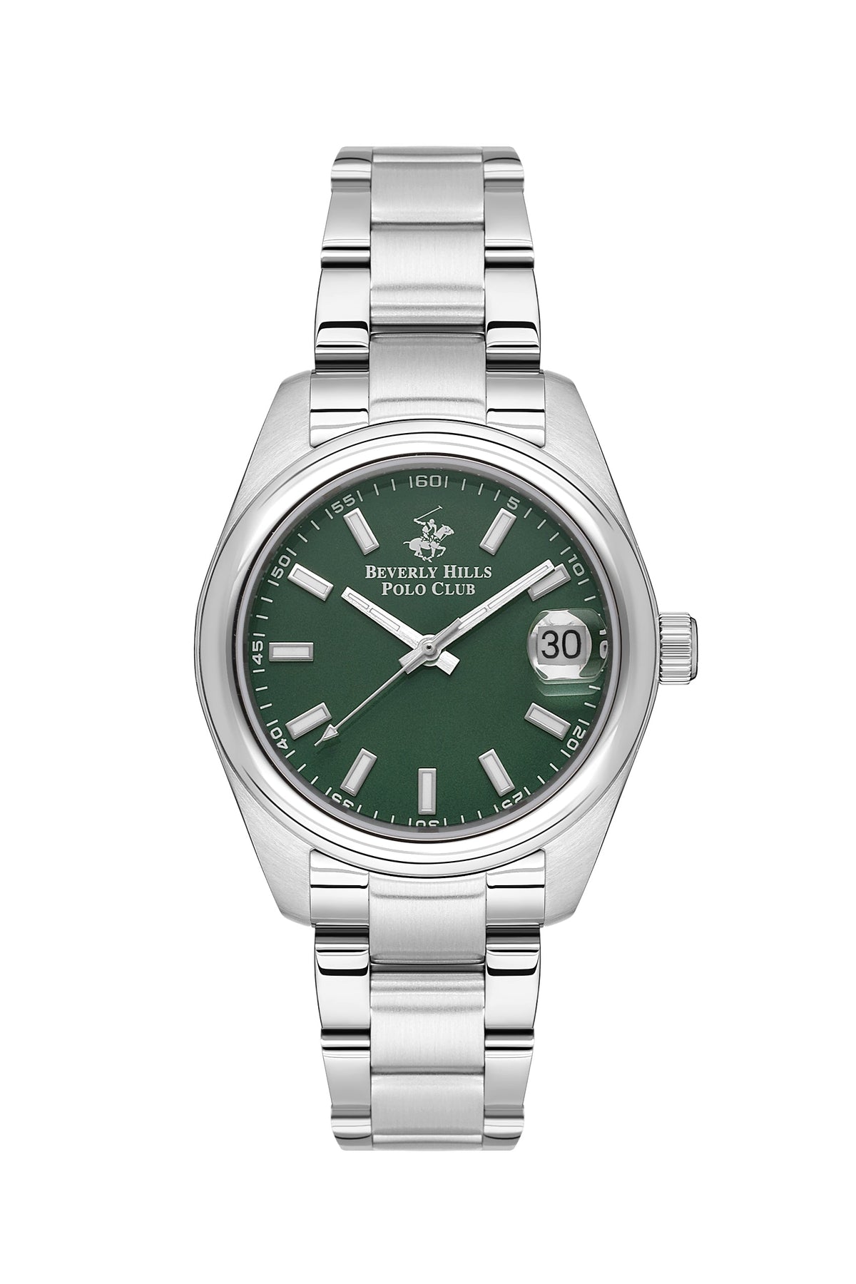 Beverly Hills Polo Club Green Dial Silver 32mm Date Watch – BP3597X.370