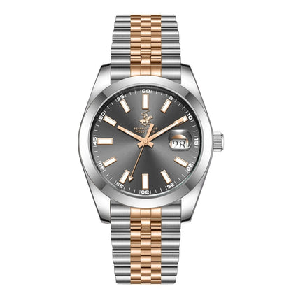 Beverly Hills Polo Club Classy Gunmetal Dial Two-Tone Date Watch BP3810X.560