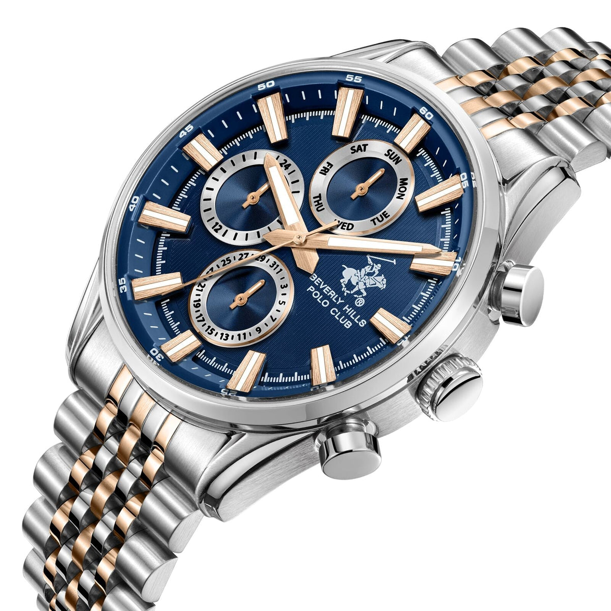 Beverly Hills Polo Club Blue Dial Two-Tone Multifunction Watch - BP3823X.590