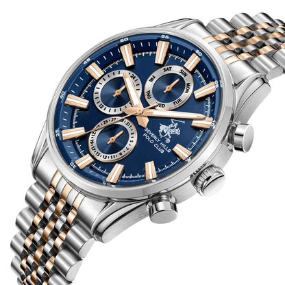 Beverly Hills Polo Club Blue Dial Two-Tone Multifunction Watch - BP3823X.590