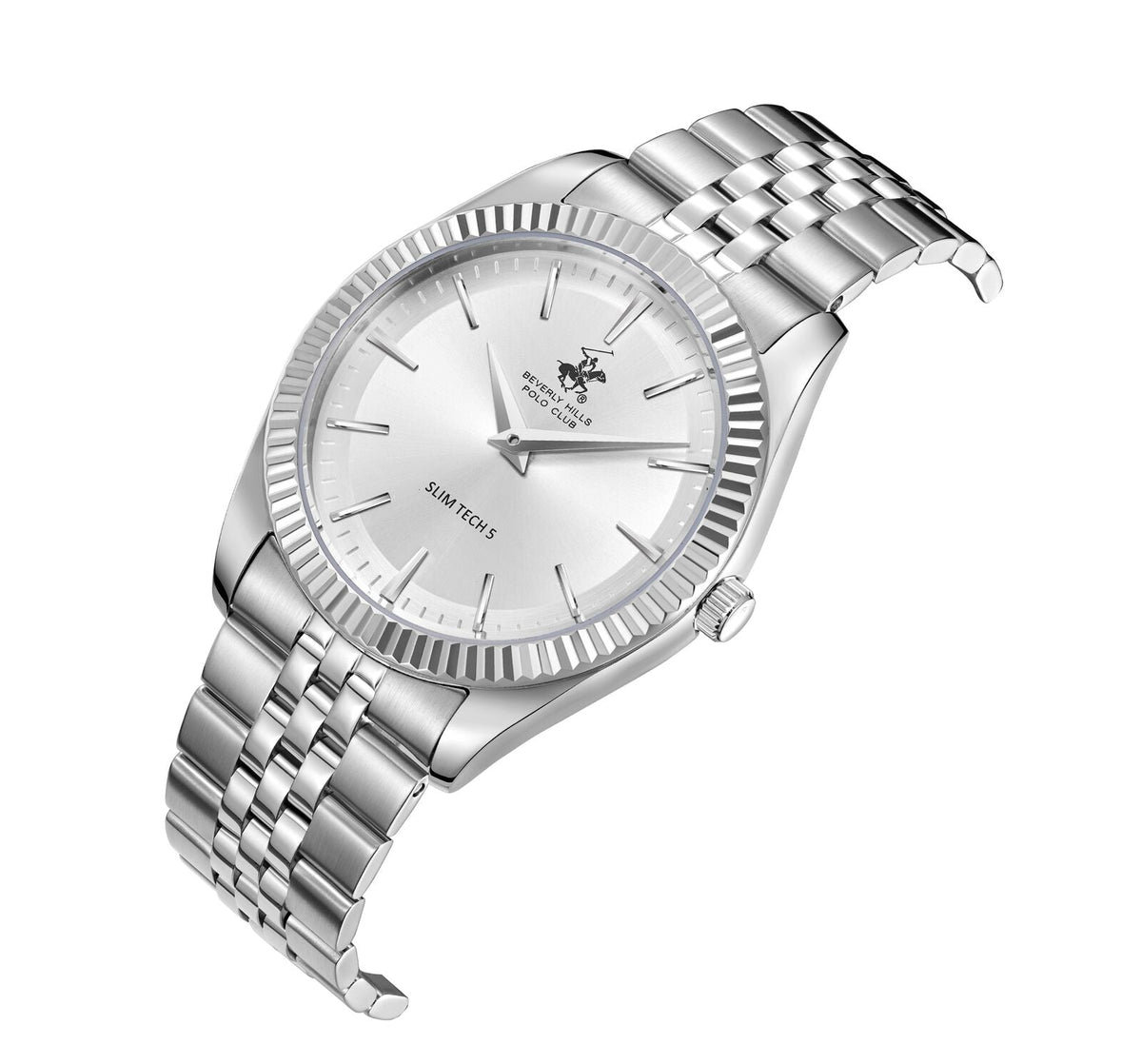 Beverly Hills Polo Club Slim Tech 5 All Silver Watch - BP3830X.330