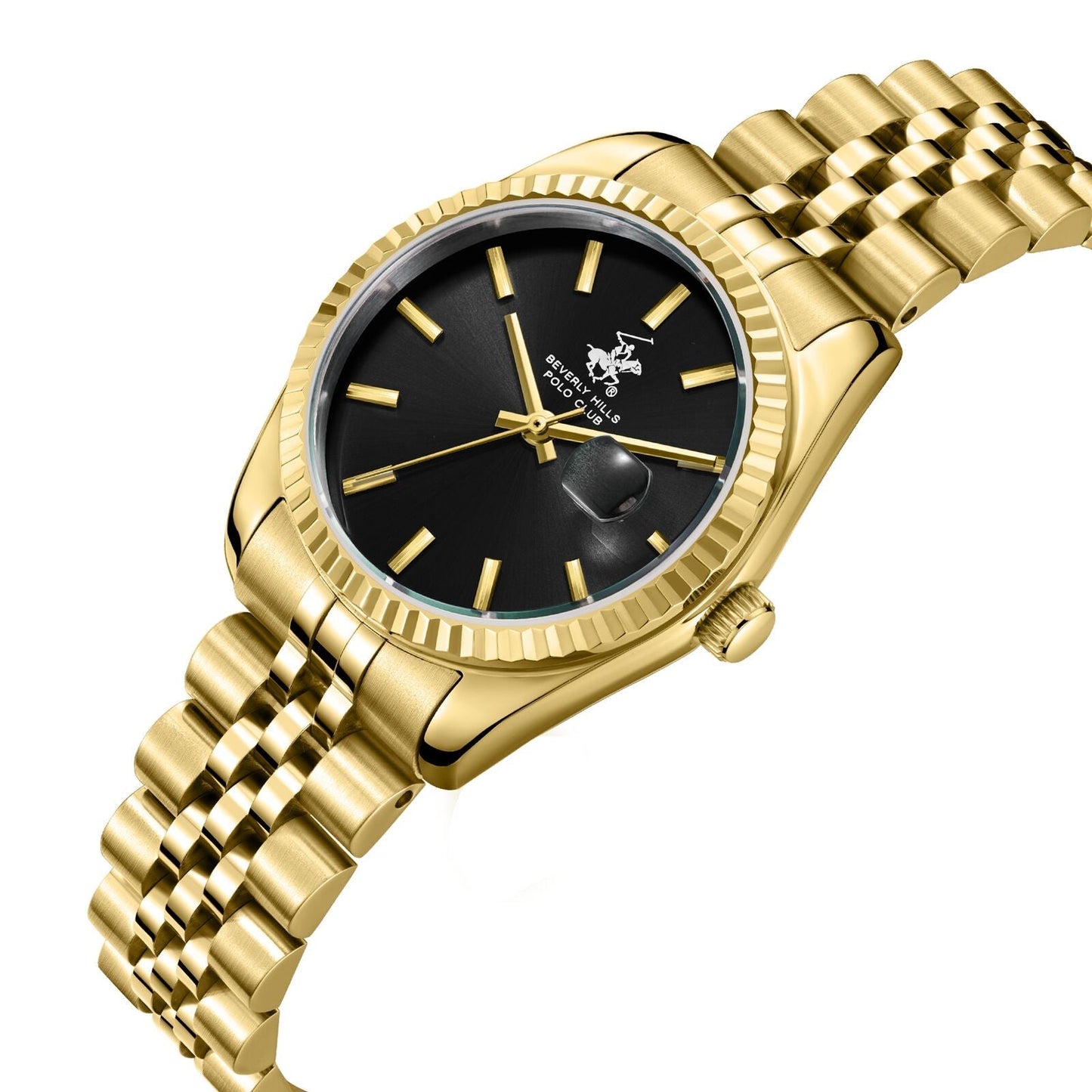 Beverly Hills Polo Club Black Dial All Gold Watch BP3827X.150