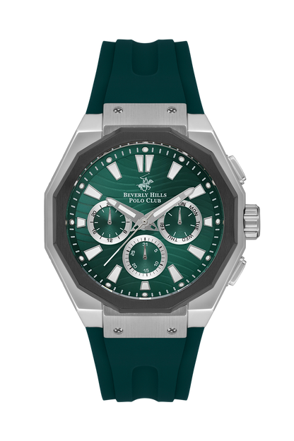 BEVERLY HILLS POLO CLUB Green Chronograph Silicone Watch – BP3557X.375
