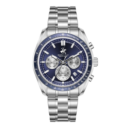 Beverly Hills Polo Club Sporty Dual Time Blue Dial Silver Watch - BP3814X.390