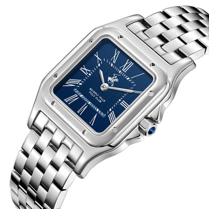 Beverly Hills Polo Club Classic Sapphire Blue Dial Classic Silver Watch BP3824C.390