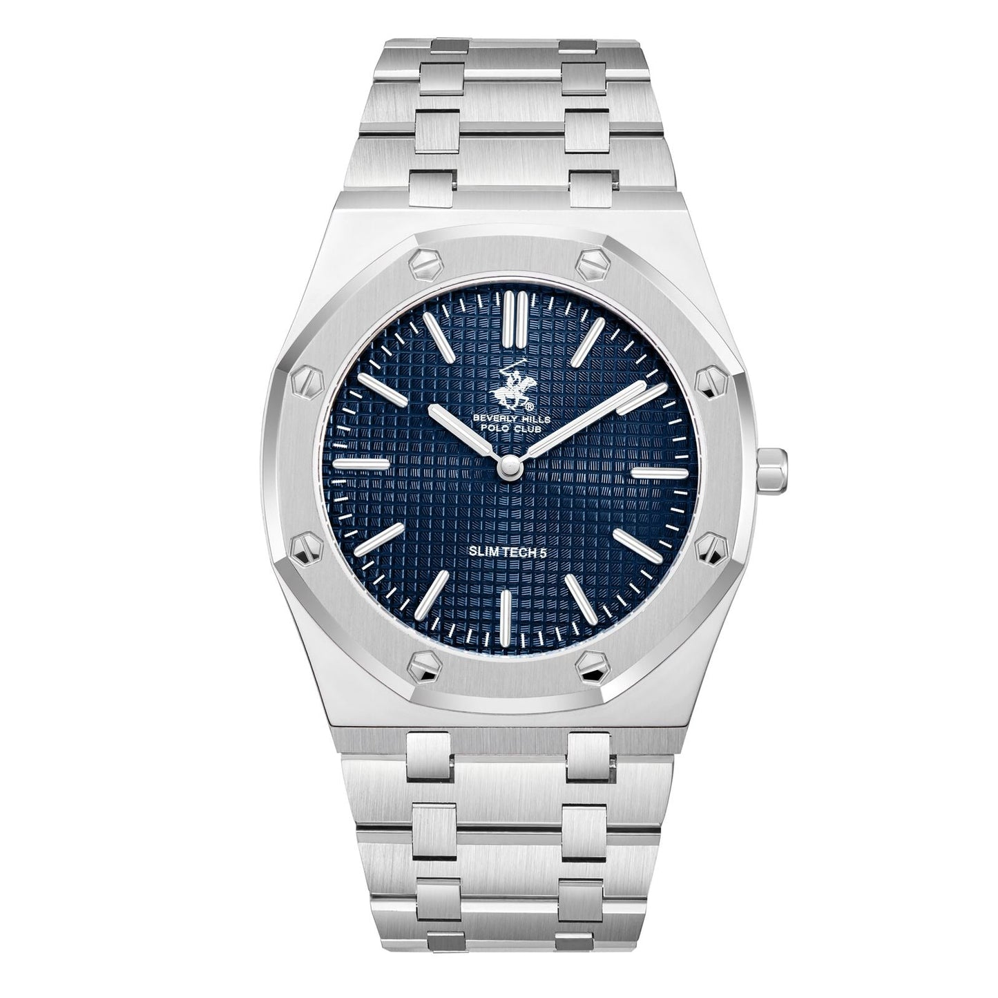 Beverly Hills Polo Club Slim Tech 5 Blue Dial Silver Watch - BP3825X.390