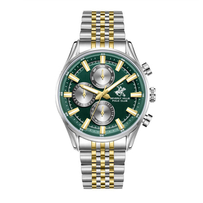 Beverly Hills Polo Club Multifunction Green Dial Two-Tone Watch - BP3823X.270
