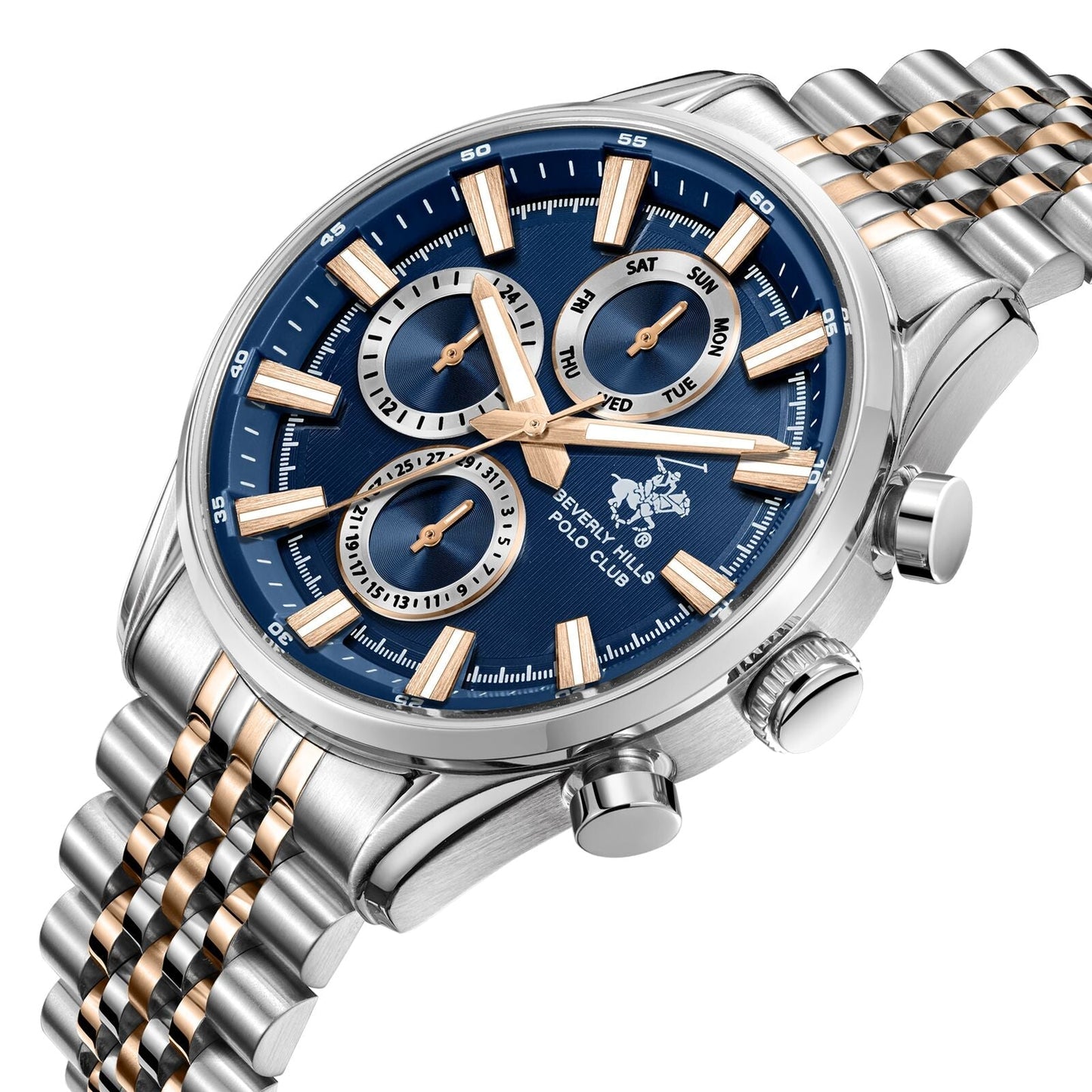 Beverly Hills Polo Club Blue Dial Two-Tone Multifunction Watch - BP3823X.590