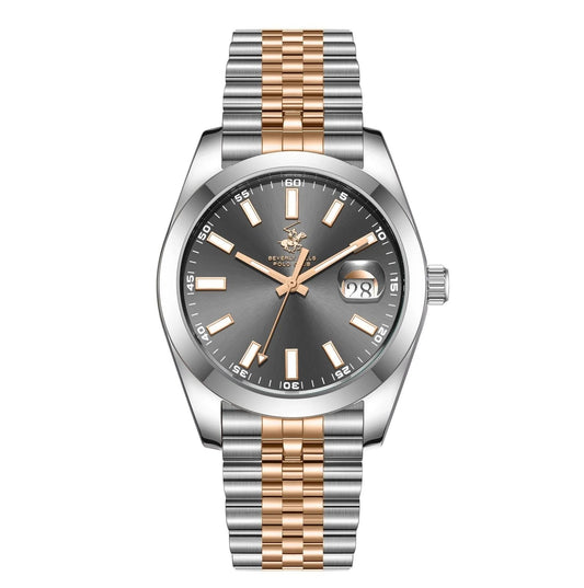 Beverly Hills Polo Club Classy Gunmetal Dial Two-Tone Date Watch BP3810X.560