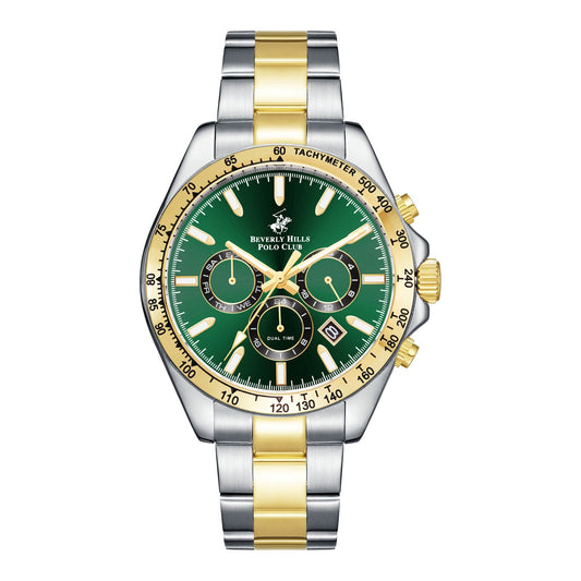 Beverly Hills Polo Club Dual Time Green Dial Two-Tone Watch - BP3127X.271