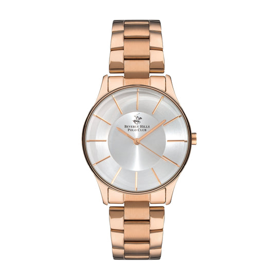 Beverly Hills Polo Club Rose Gold Silver Sunray Dial Watch – BP3286X.430