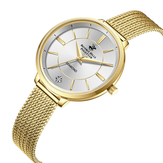 Beverly Hills Polo Club Gold Mesh Diamond Watch – BP3312X.130