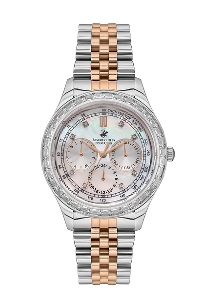 Beverly Hills Polo Club Multifunction Mother Pearl Two-Tone Watch BP3563X.520